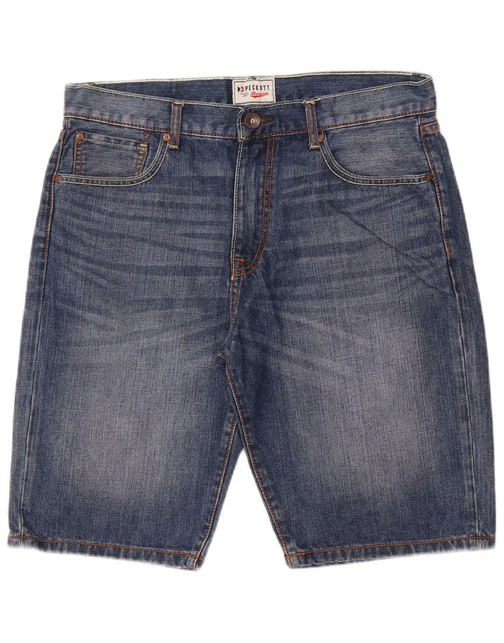 Peckott Mens Denim Shorts W33 Medium Blue Cotton