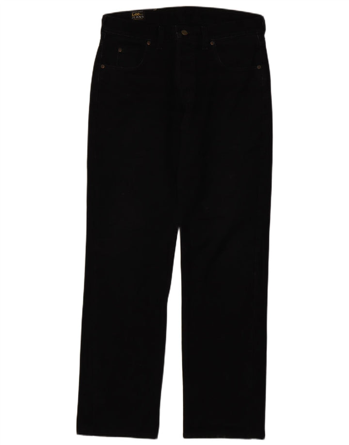 LEE Mens Seattle Straight Jeans W34 L33 Black Cotton
