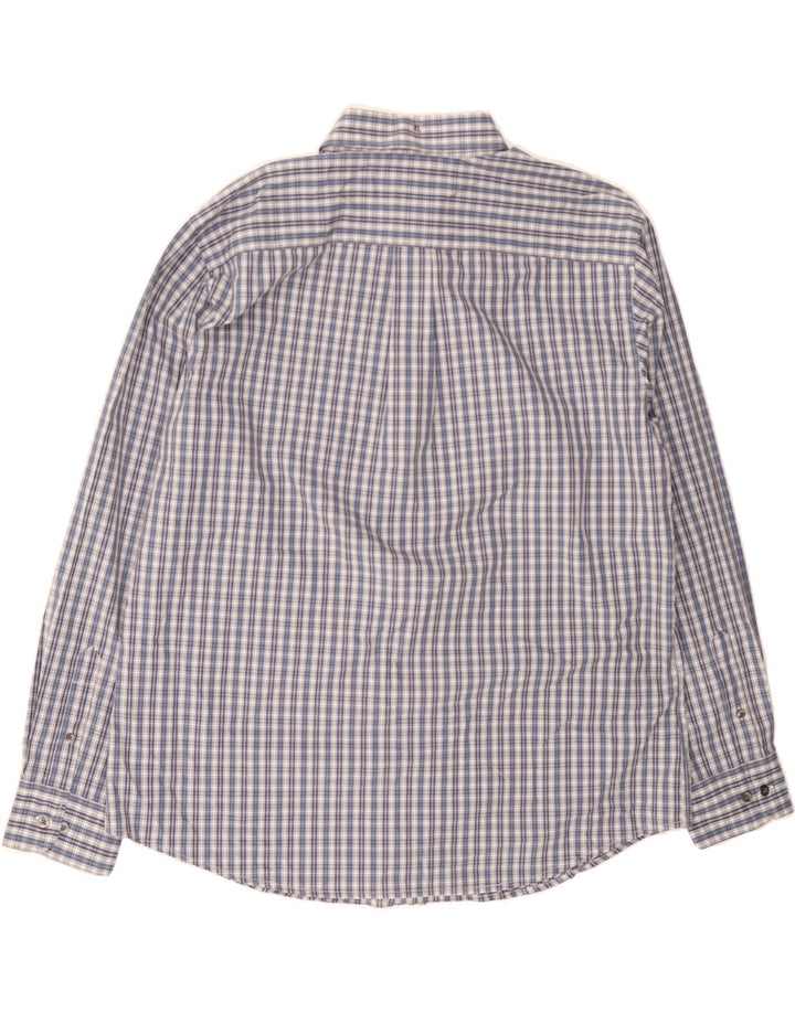 DOCKERS Mens Shirt Size 17 1/2 XL Blue Check Cotton Vintage Dockers and Second-Hand Dockers from Messina Hembry 