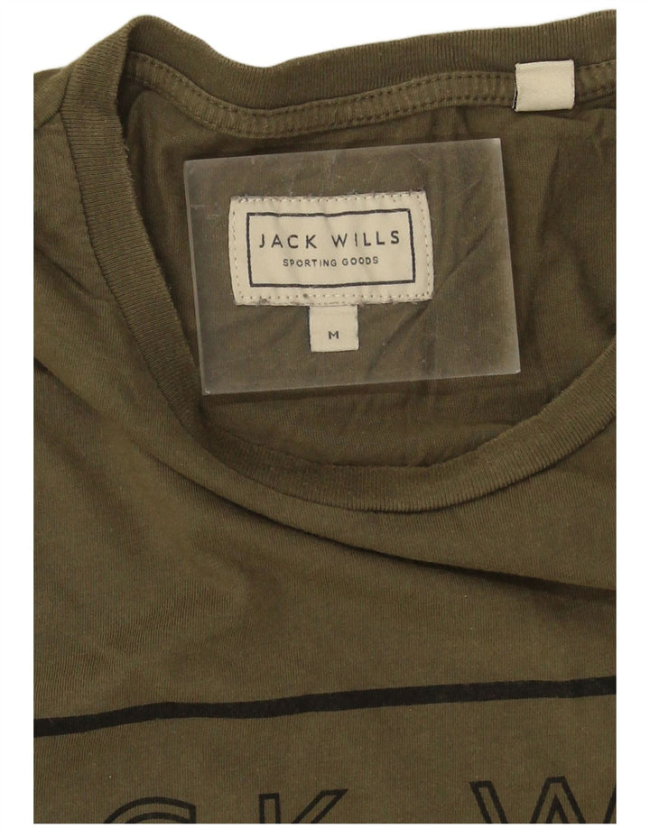Jack Wills Herre grafisk T-shirt Top Medium Khaki Bomuld