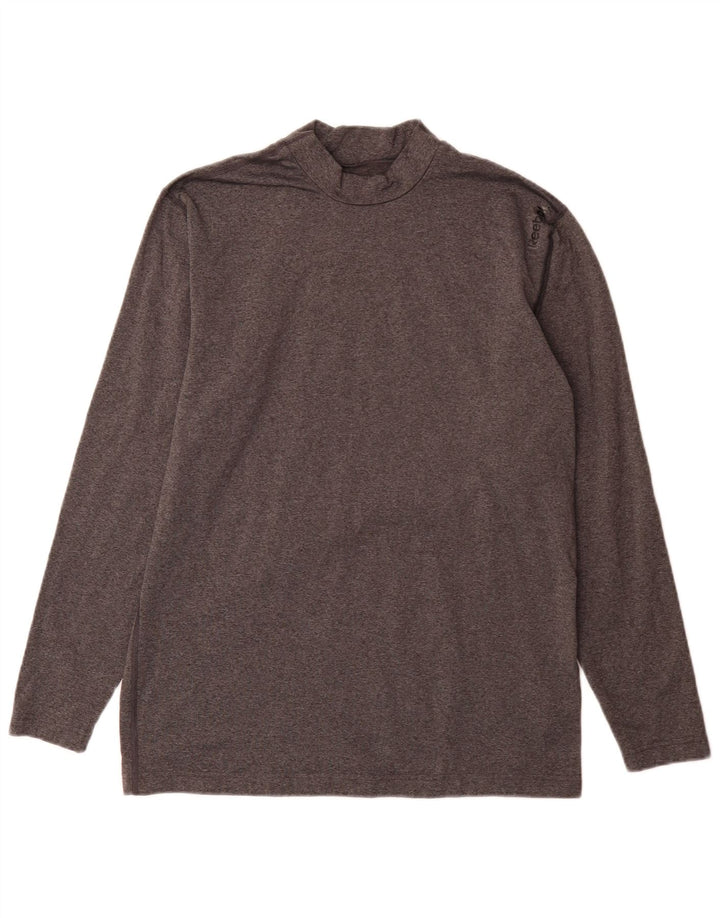 Reebok Mens Top Long Sleeve Large Grey Polyester