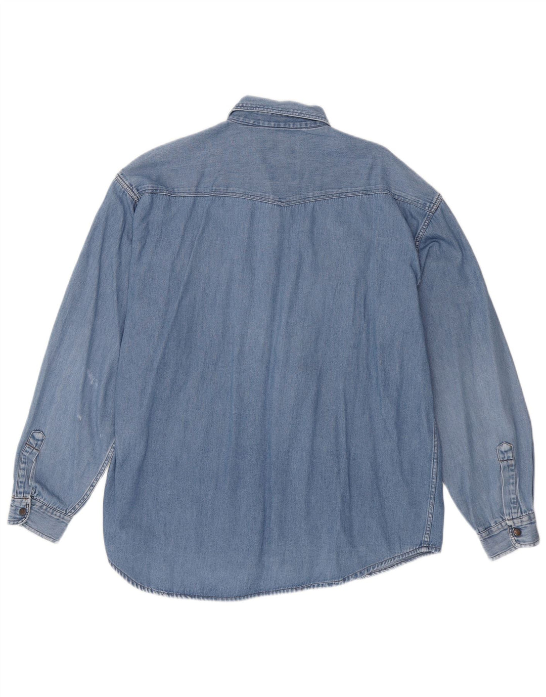 Vintage Mens Denim Shirt Large Blue Cotton