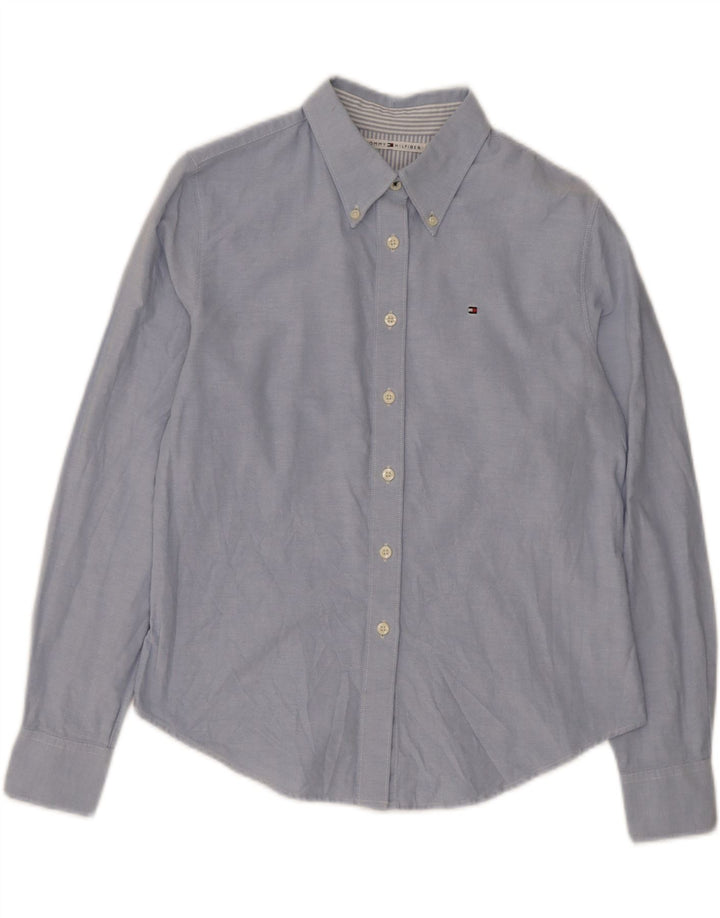 TOMMY HILFIGER Womens Shirt US 10 Large Blue Cotton Vintage Tommy Hilfiger and Second-Hand Tommy Hilfiger from Messina Hembry 