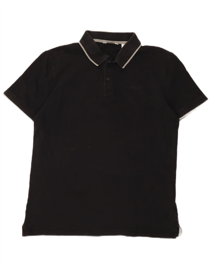 Calvin Klein Mens Polo Shirt Medium Black Cotton