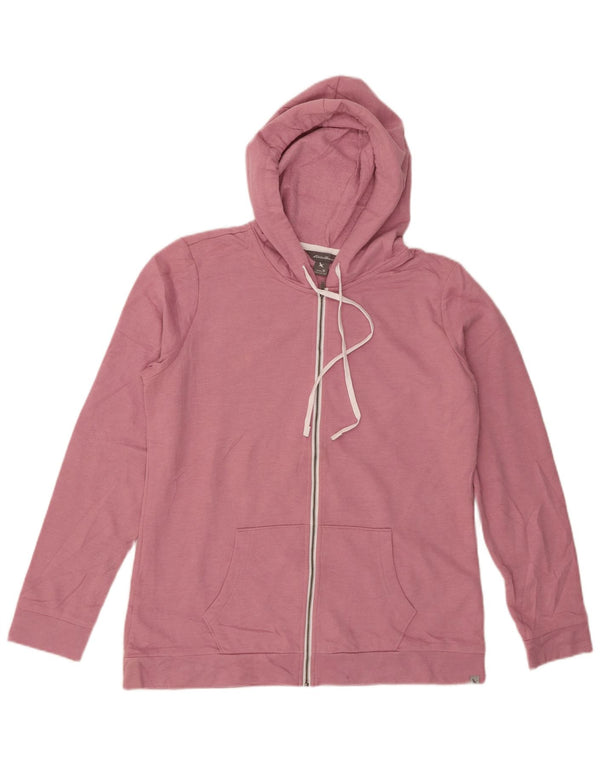 Damski sweter z kapturem i zamkiem Eddie Bauer UK 14 Średni różowy bawełniany