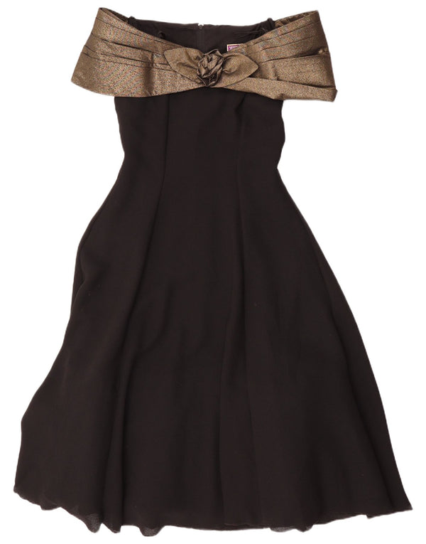 Yessica Womens Off Shoulder Kjole EU 36 Small Black Colourblock Polyester