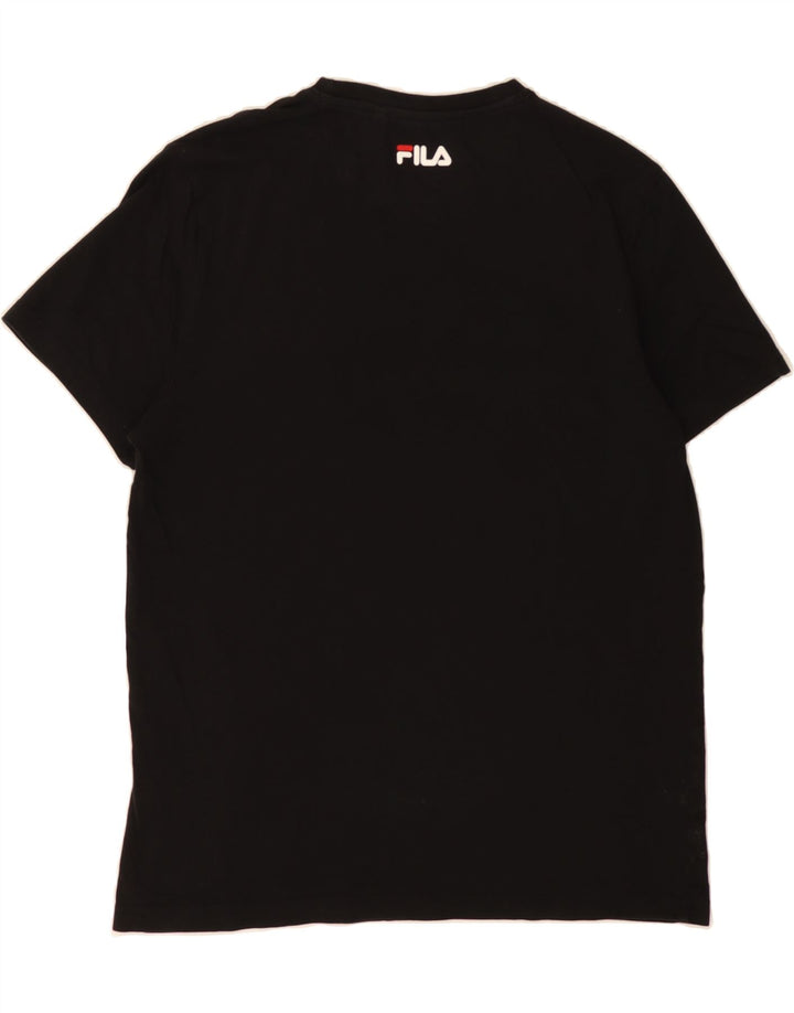 FILA Mens Graphic T-Shirt Top Medium Black Cotton Vintage Fila and Second-Hand Fila from Messina Hembry 