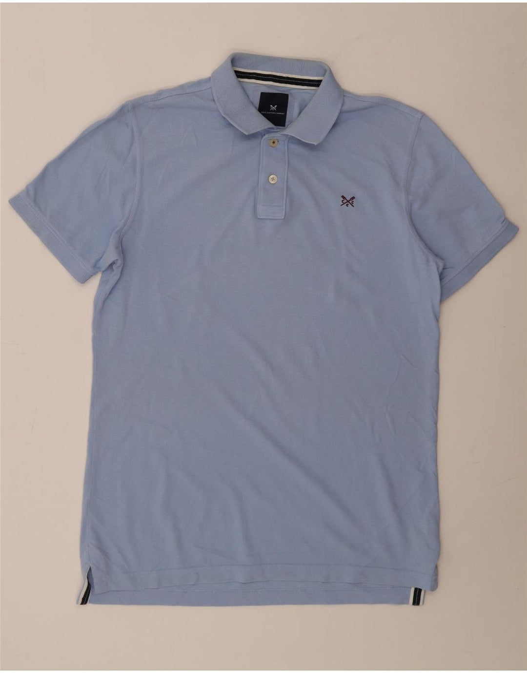 CREW CLOTHING Herren-Poloshirt aus mittelblauer Baumwolle