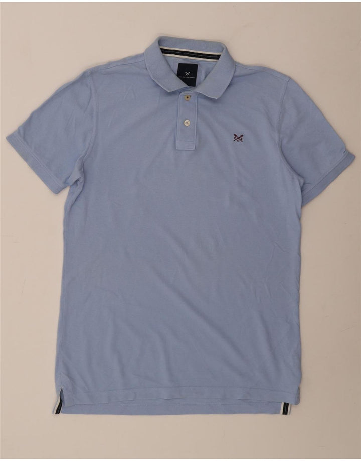 CREW CLOTHING Herren-Poloshirt aus mittelblauer Baumwolle