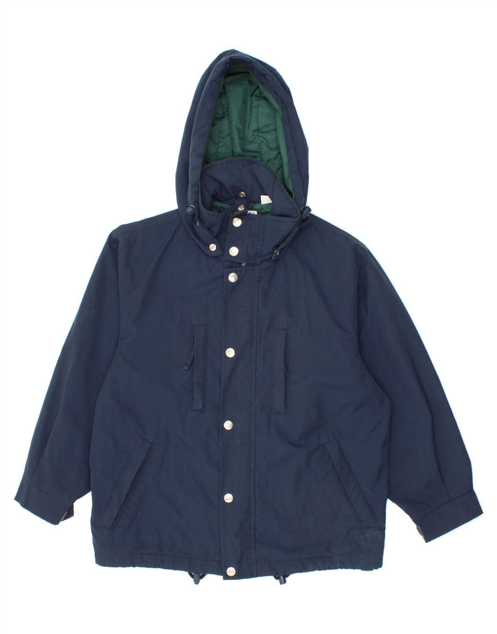FILA Boys Oversized Hooded Windbreaker Jacket 9-10 Years Navy Blue Vintage Fila and Second-Hand Fila from Messina Hembry 