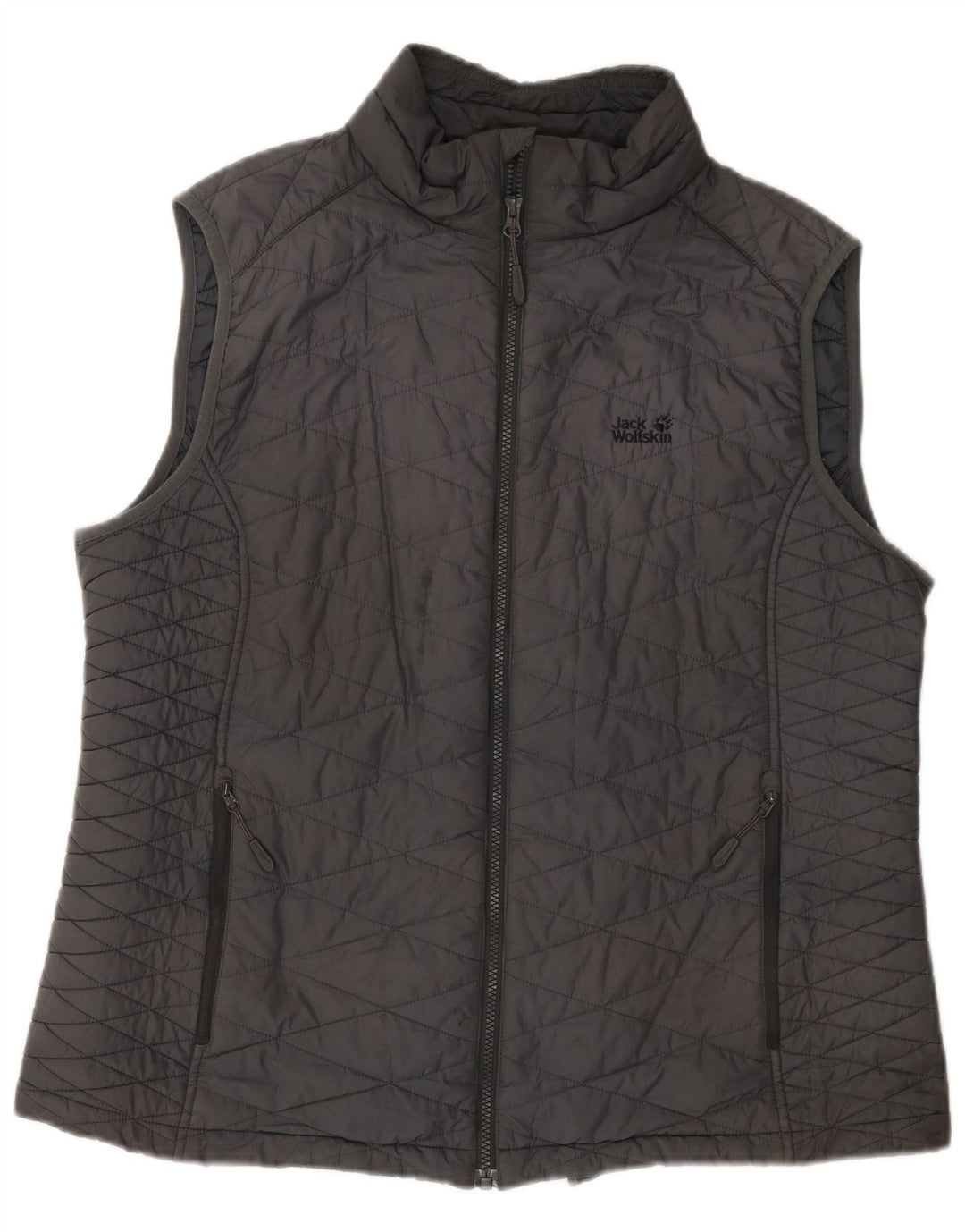 JACK WOLFSKIN Womens Padded Gilet UK 20 2XL Grey Polyester