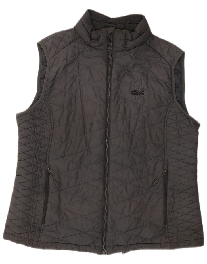JACK WOLFSKIN Womens Padded Gilet UK 20 2XL Grey Polyester