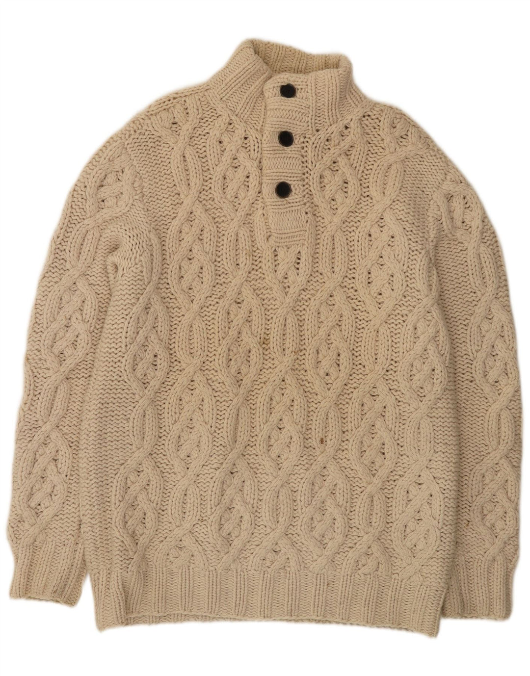 Timberland Pull à col boutonné pour homme en laine blanc cassé