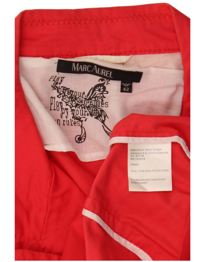 Marc Aurel Womens Crop 1 Button Short Sleeve Blazer Jacket IT 42 Medium Red