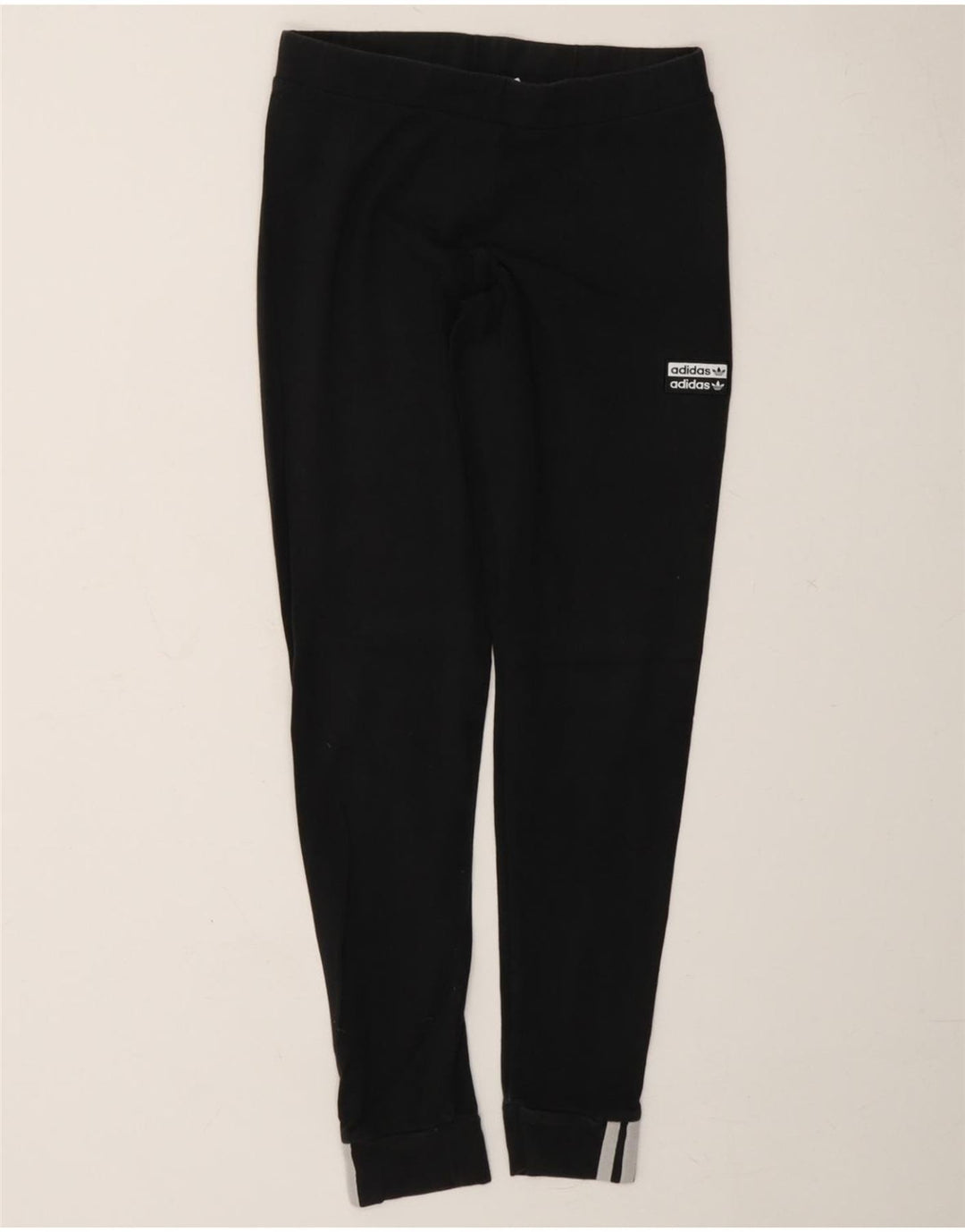 ADIDAS Womens Leggings UK 12 Medium Black Cotton Vintage Adidas and Second-Hand Adidas from Messina Hembry 