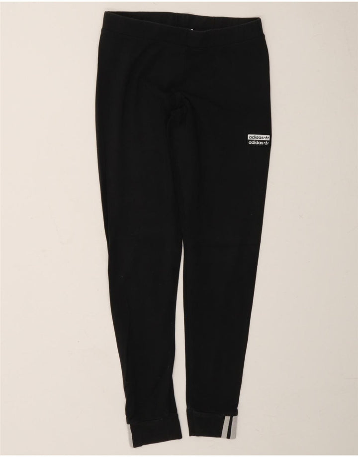 ADIDAS Womens Leggings UK 12 Medium Black Cotton Vintage Adidas and Second-Hand Adidas from Messina Hembry 