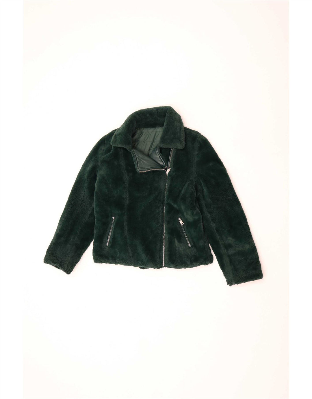 Damska dwustronna ocieplana kurtka Guess UK 10 Small Green Poliuretan