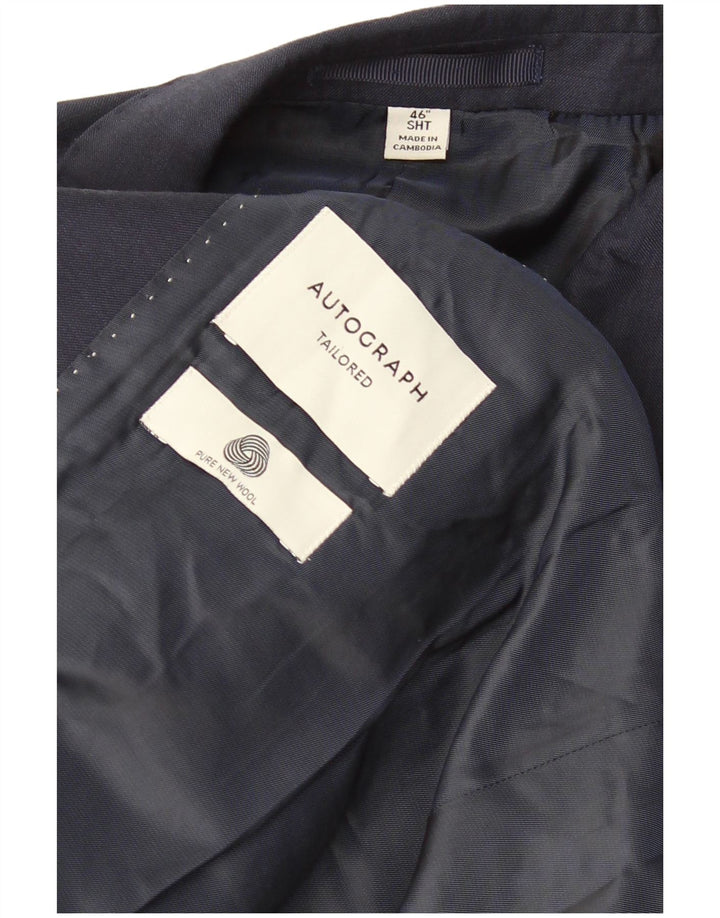 Jachetă pentru bărbați Marks & Spencer, scurtă, cu 2 nasturi, UK 42 XL bleumarin