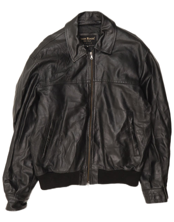 Ανδρικό δερμάτινο μπουφάν John Roose UK 38 Medium Black