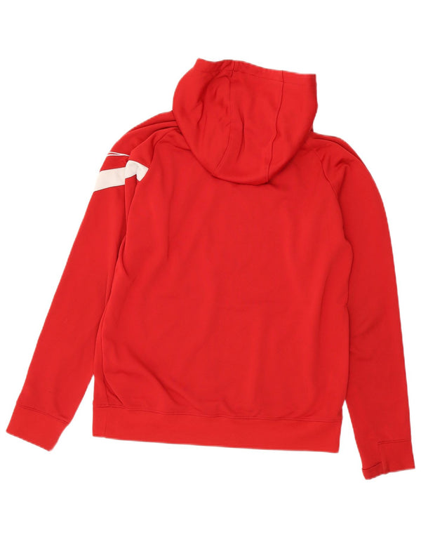 Nike Garçon Dri Fit Sweat à capuche Pull 12-13 ans Large Rouge Colorblock Polyester
