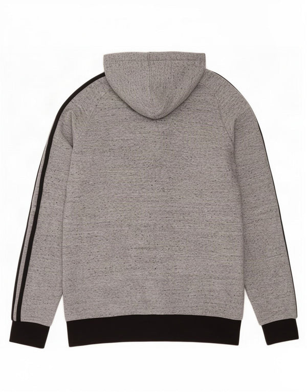 Adidas Boys Zip Hoodie Sweater 15-16 Years Grey Flecked Cotton