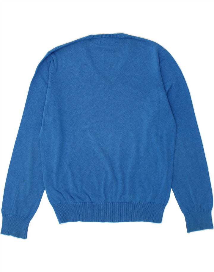 BEN SHERMAN Mens V-Neck Jumper Sweater Large Blue Cotton Vintage Ben Sherman and Second-Hand Ben Sherman from Messina Hembry 