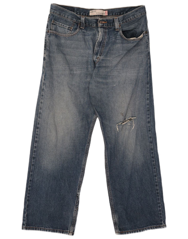 Levi's Mens 569 Loose Fit Straight Jeans W34 L30 Μπλε βαμβακερό