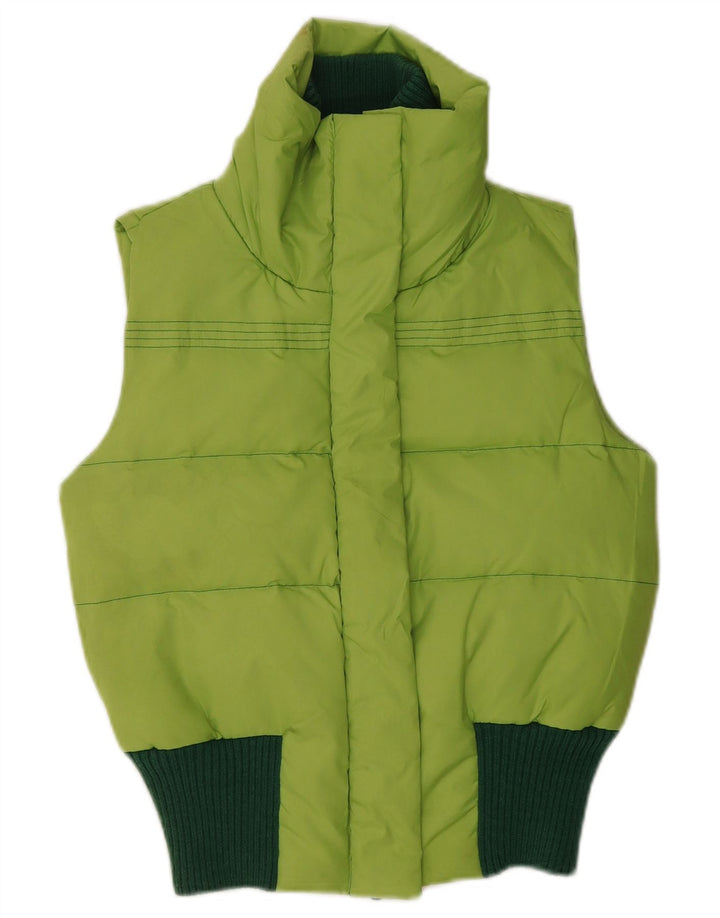 Only Womens Padded Gilet UK 10 Small Green Colourblock Polyester