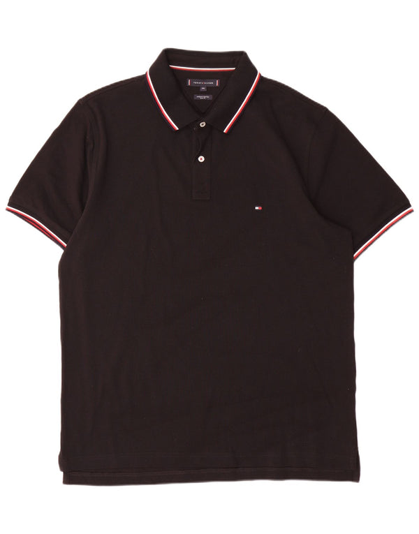 Tommy Hilfiger Мужская рубашка-поло приталенного кроя 2XL, хлопок в черную полоску