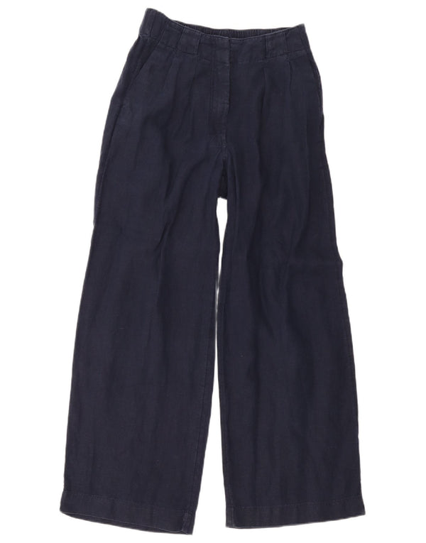 Marks & Spencer Damen-Chinohose mit hoher Taille, UK 8, Größe S, W28, L26, Marineblau