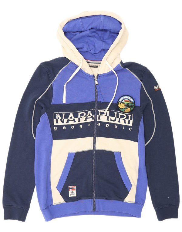 Napapijri Jersey con capucha y cremallera Geographic para hombre en color azul medio
