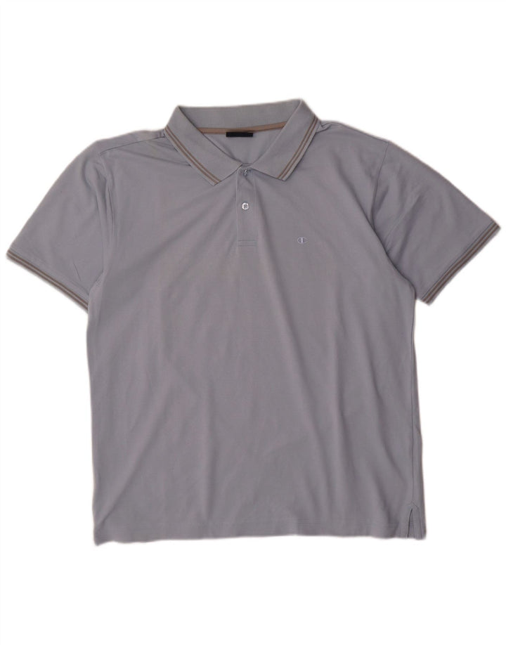 Champion Mens Polo Shirt Medium Blue Cotton