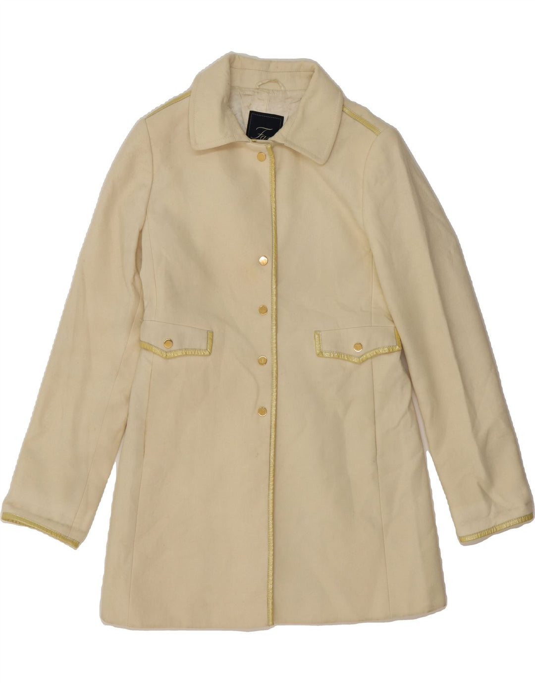 FAY Womens Overcoat UK 16 Large Beige Vintage Fay and Second-Hand Fay from Messina Hembry 
