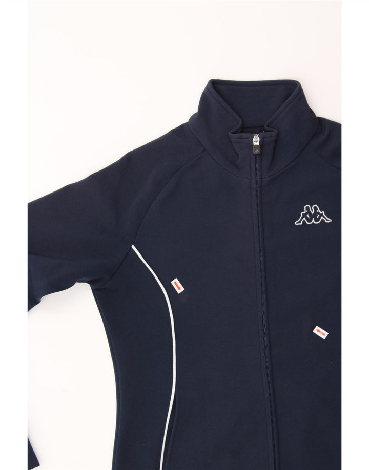 KAPPA Womens Tracksuit Top Jacket UK 10 Small Navy Blue Polyester Vintage Kappa and Second-Hand Kappa from Messina Hembry 