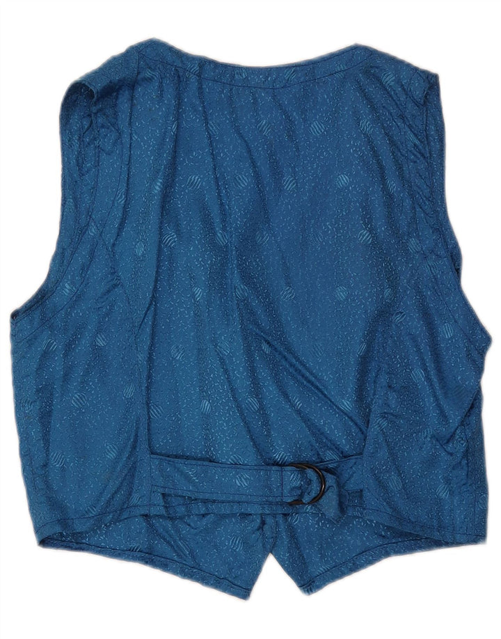 Vintage Womens Waistcoat UK 12 Medium Blue Geometric Classic