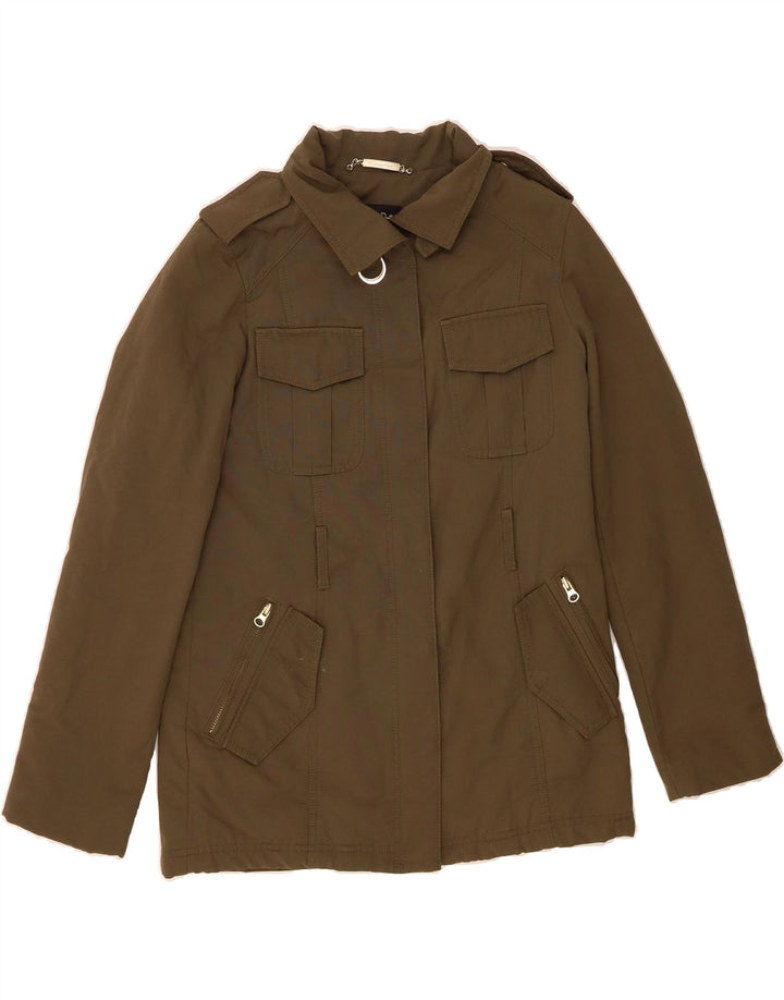 MASSIMO DUTTI Womens Military Jacket UK 14 Medium Khaki Cotton Vintage Massimo Dutti and Second-Hand Massimo Dutti from Messina Hembry 
