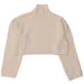 Zara Womens Crop Turtle Neck Jumper Sweater UK 10 Small White Polyamide