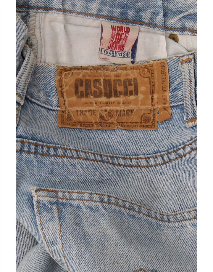 CASSUCI Mens Straight Jeans W34 L30 Blue Cotton