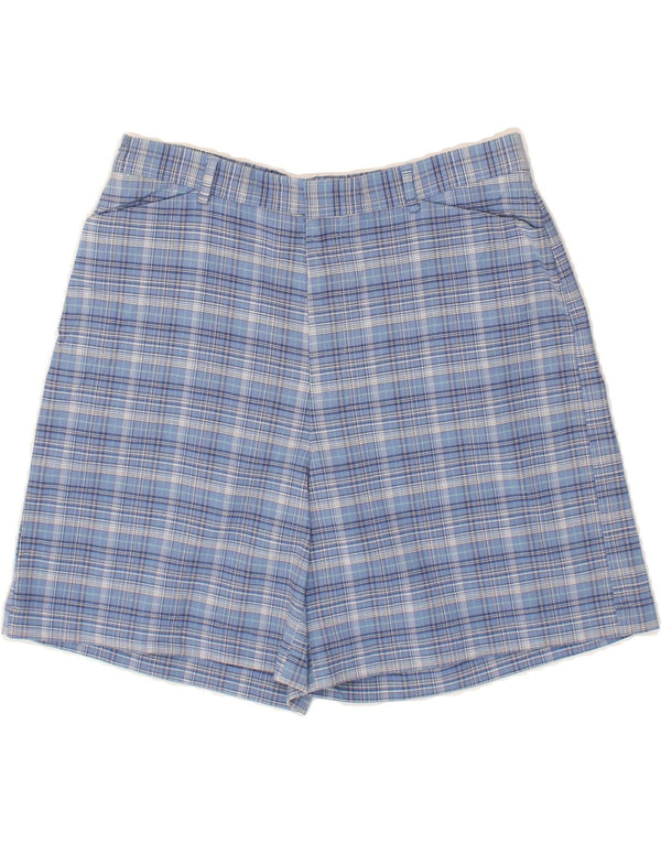 DOCKERS Womens Casual Shorts US 8 Medium W30 Blue Check Cotton