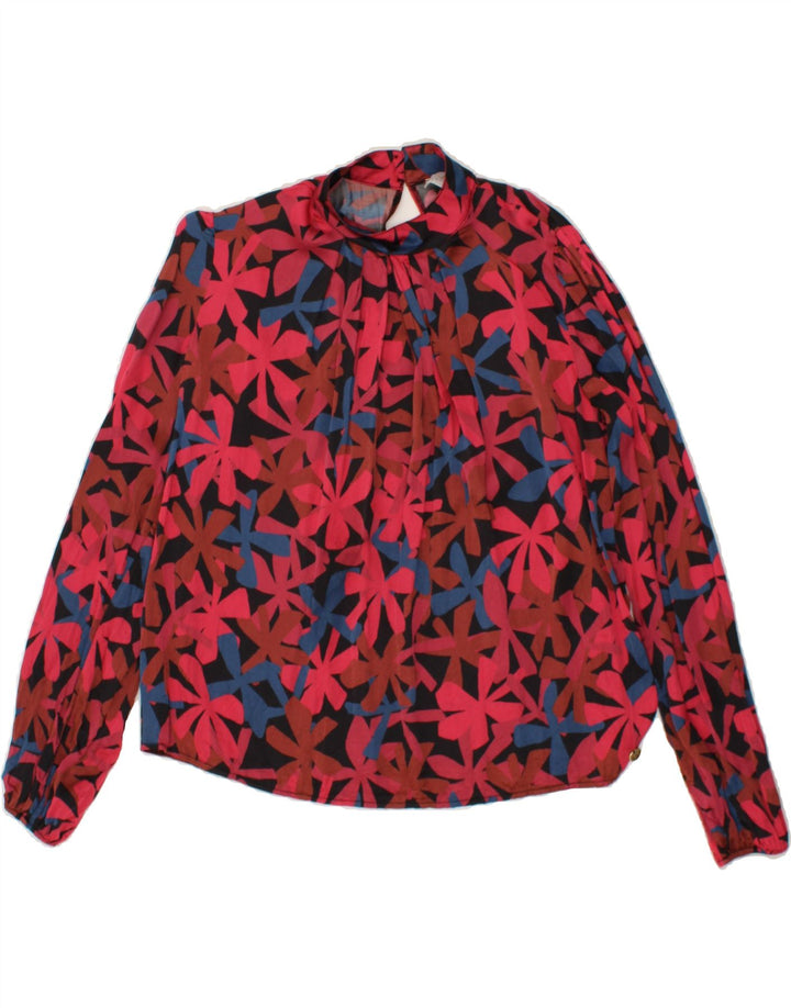 VINTAGE Womens Blouse Top UK 12 Medium Red Floral Vintage Vintage and Second-Hand Vintage from Messina Hembry 