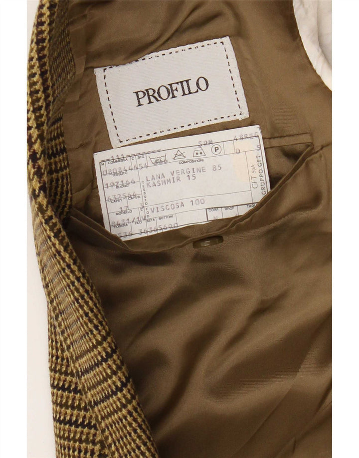 Jaqueta Blazer Masculina Profilo com 2 Botões IT 48 Marrom Médio Houndstooth