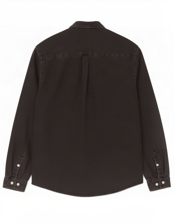 Zara Hombre Camisa Vaquera Small Algodón Negro