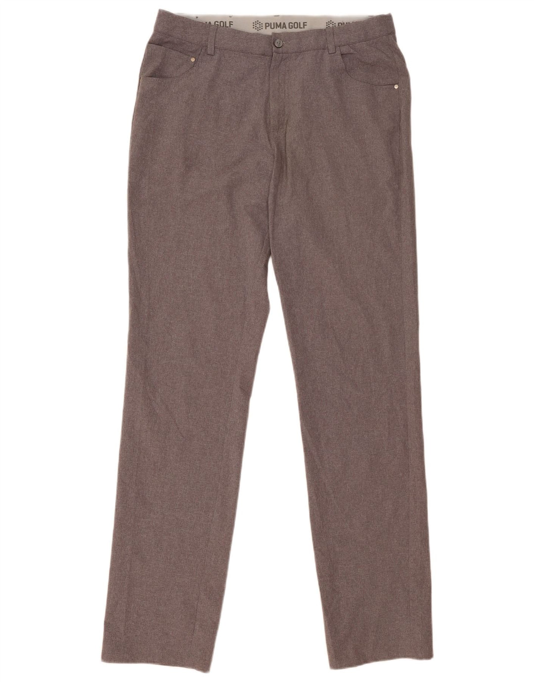 Puma Mens Slim Casual Trousers W34 L36 Grey Polyester