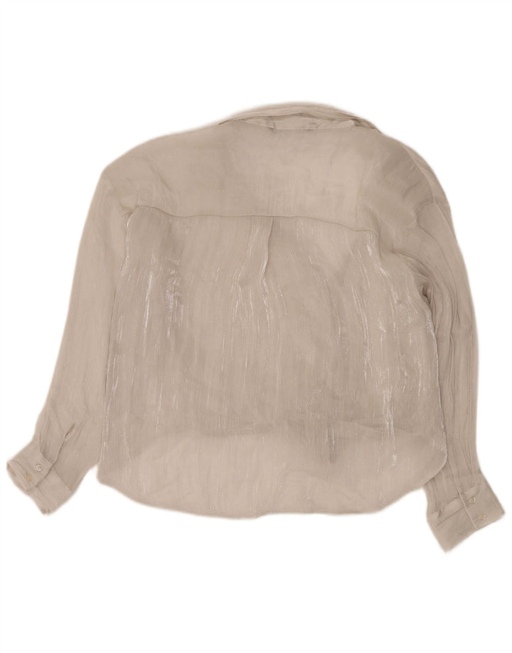 Zara Womens See Through Oversized Shirt Blouse UK 14 Medium White
