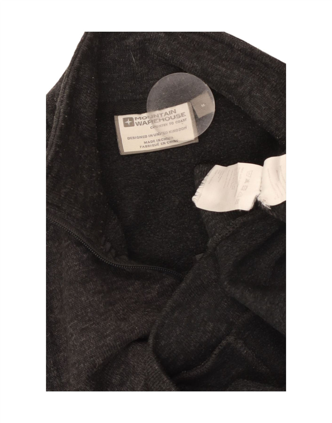 MOUNTAIN WAREHOUSE Mens Zip Neck Sweatshirt Jumper Medium Grey Flecked