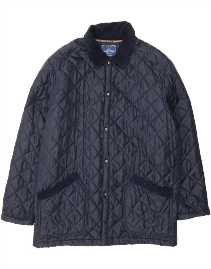 NORTH POLE Mens Quilted Jacket UK 42 XL Navy Blue Nylon Vintage North Pole and Second-Hand North Pole from Messina Hembry 