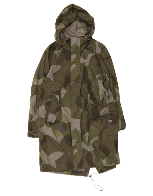 G-Star Herre Hooded Windbreaker Coat UK 38 Medium Khaki Camouflage Bomuld