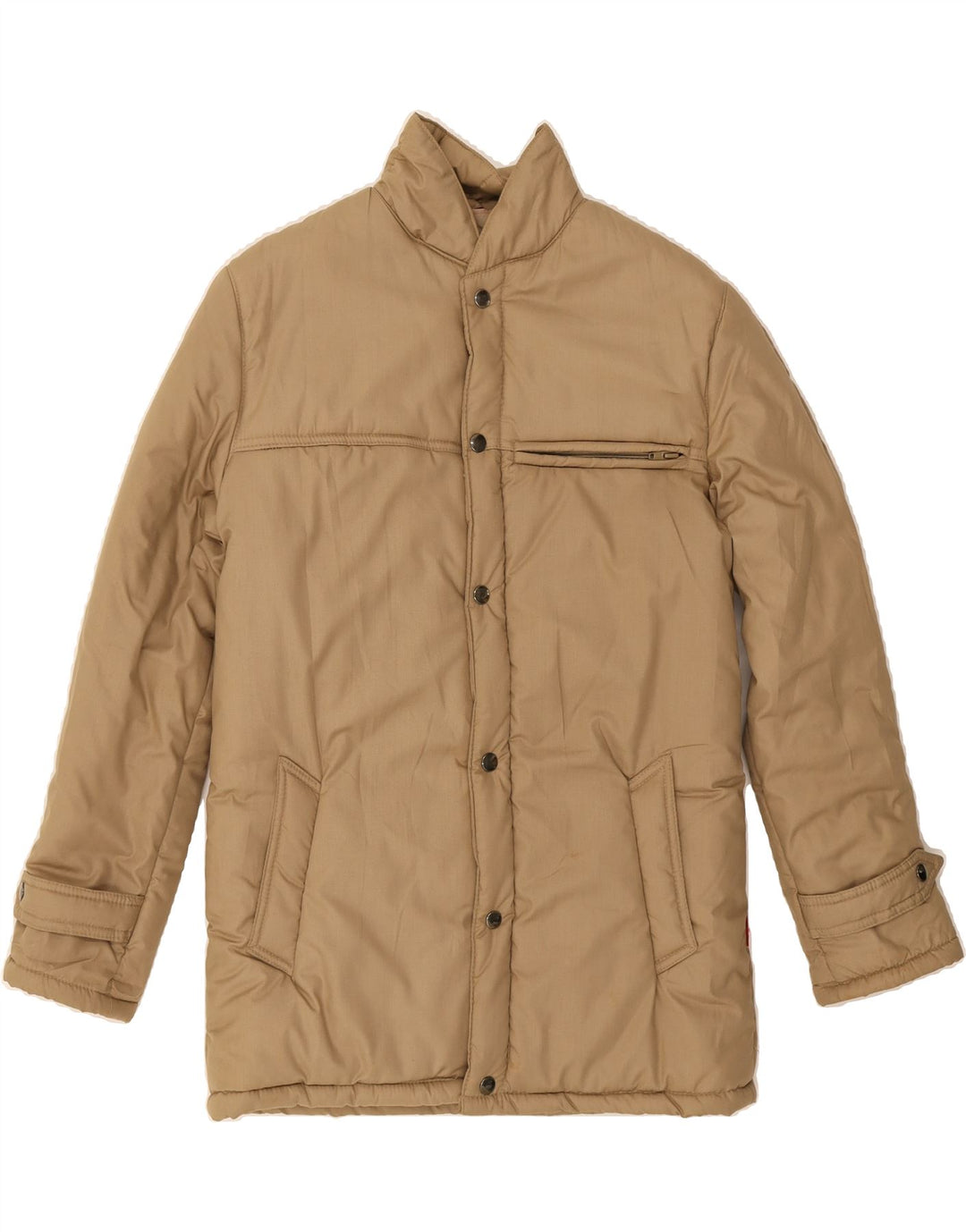 VINTAGE Mens Padded Jacket UK 36 Small Brown Polyester Vintage Vintage and Second-Hand Vintage from Messina Hembry 