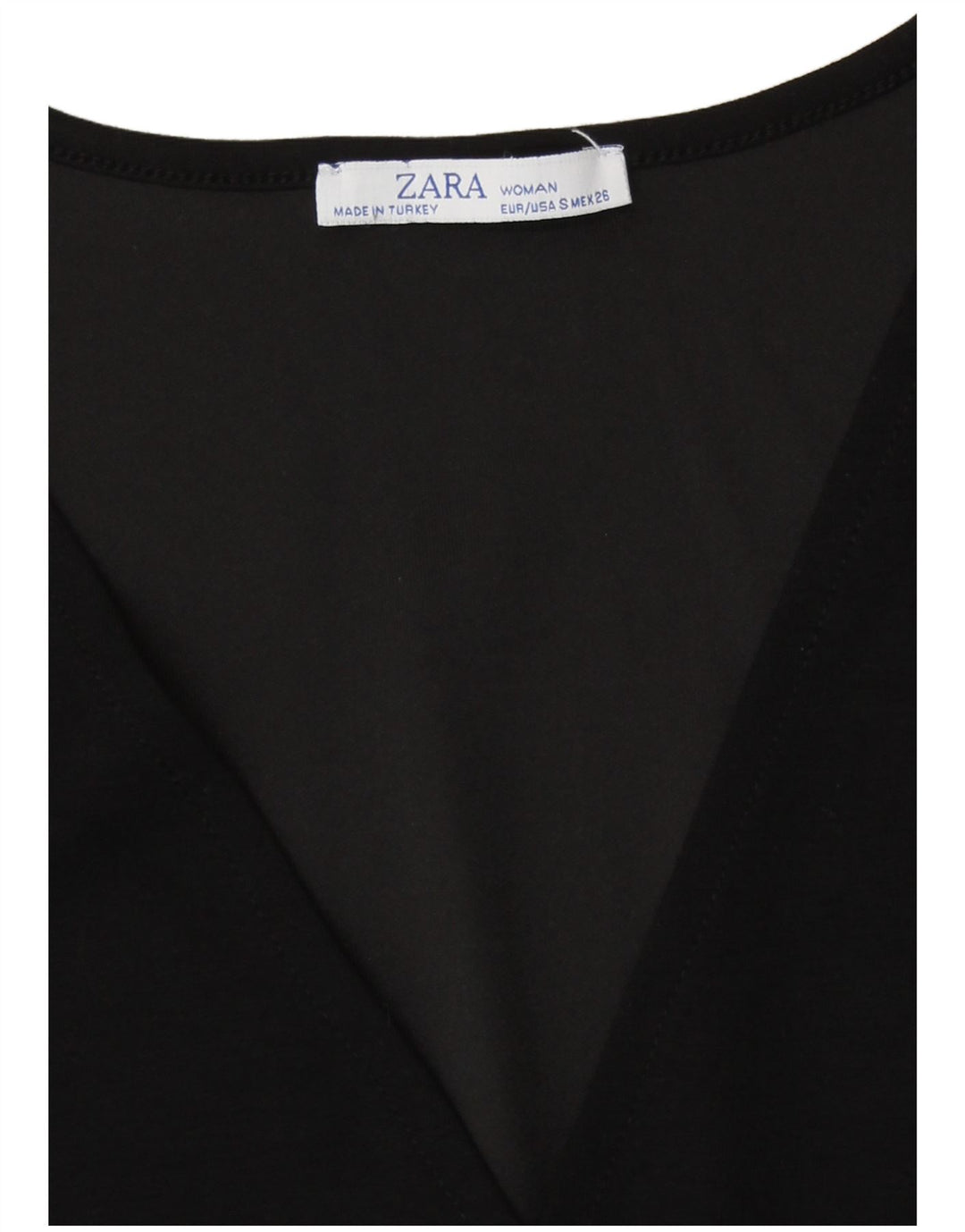 Zara Mujer Vestido Básico Regular UK 40 Small Negro