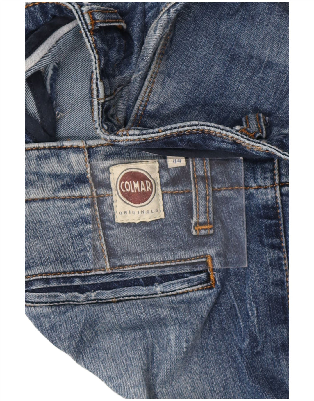 Colmar Jean court slim effet vieilli pour femme IT 44 Medium W30 L26 Bleu